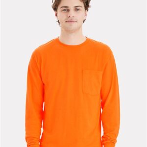 Hanes - Unisex Workwear Long Sleeve Pocket T-Shirt - W120