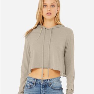 BELLA + CANVAS - Women’s Triblend Crop Long Sleeve Hoodie Tee - 8512